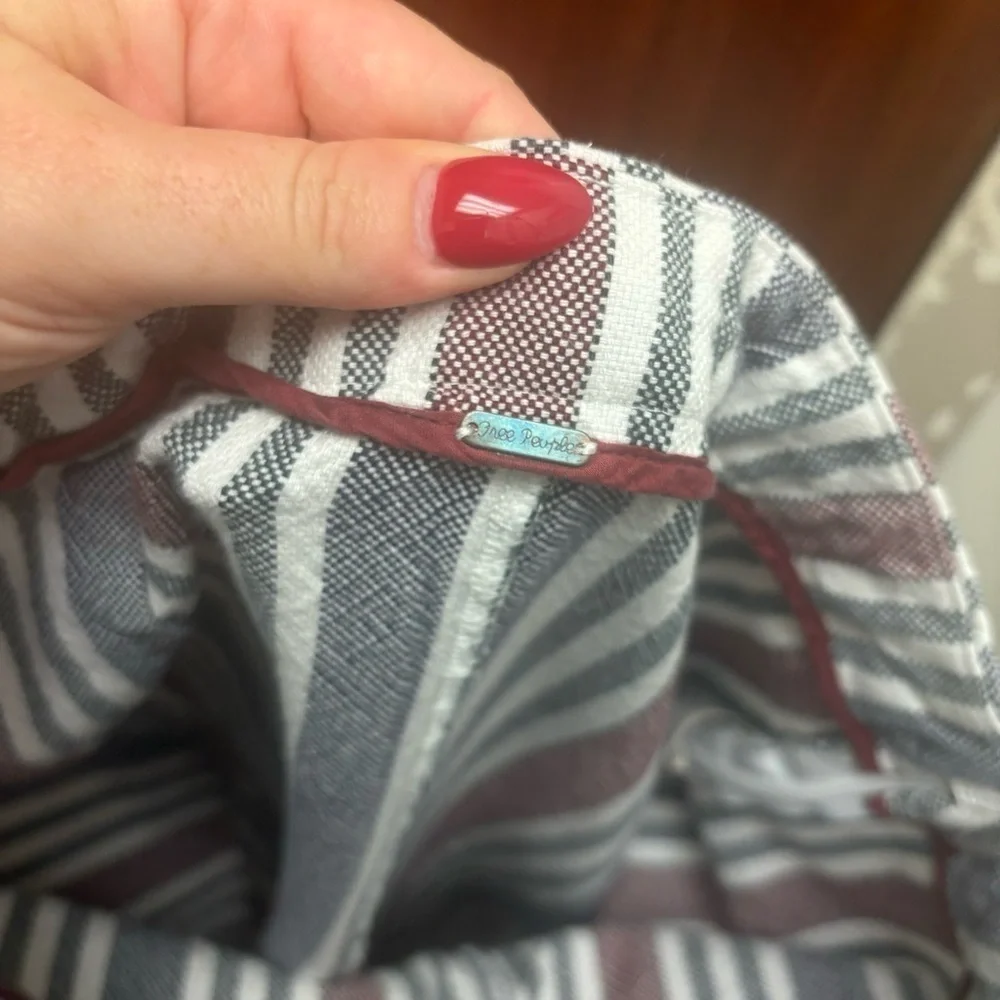 Free People Striped Mod Linen Pants